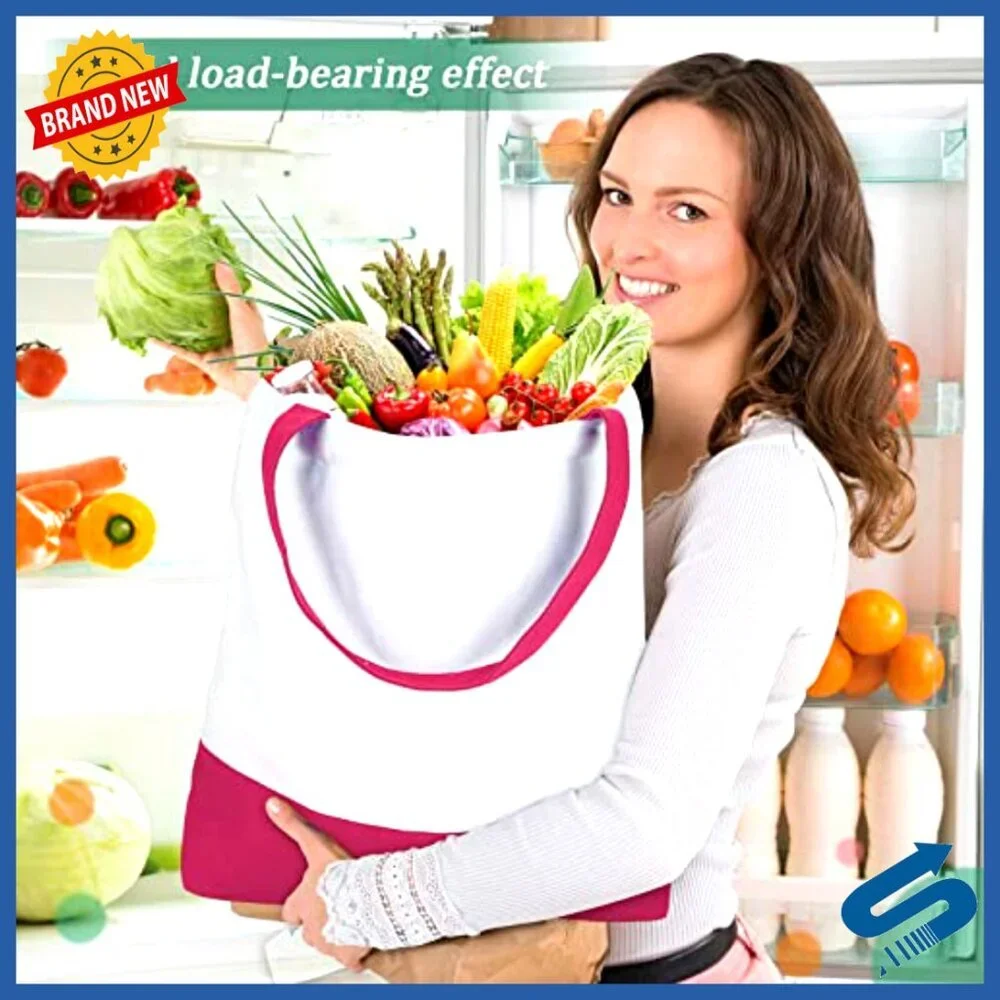 Canvas Tote Bags Bulk Pack Reusable Grocery Shopping Eco-Friendly Luggage